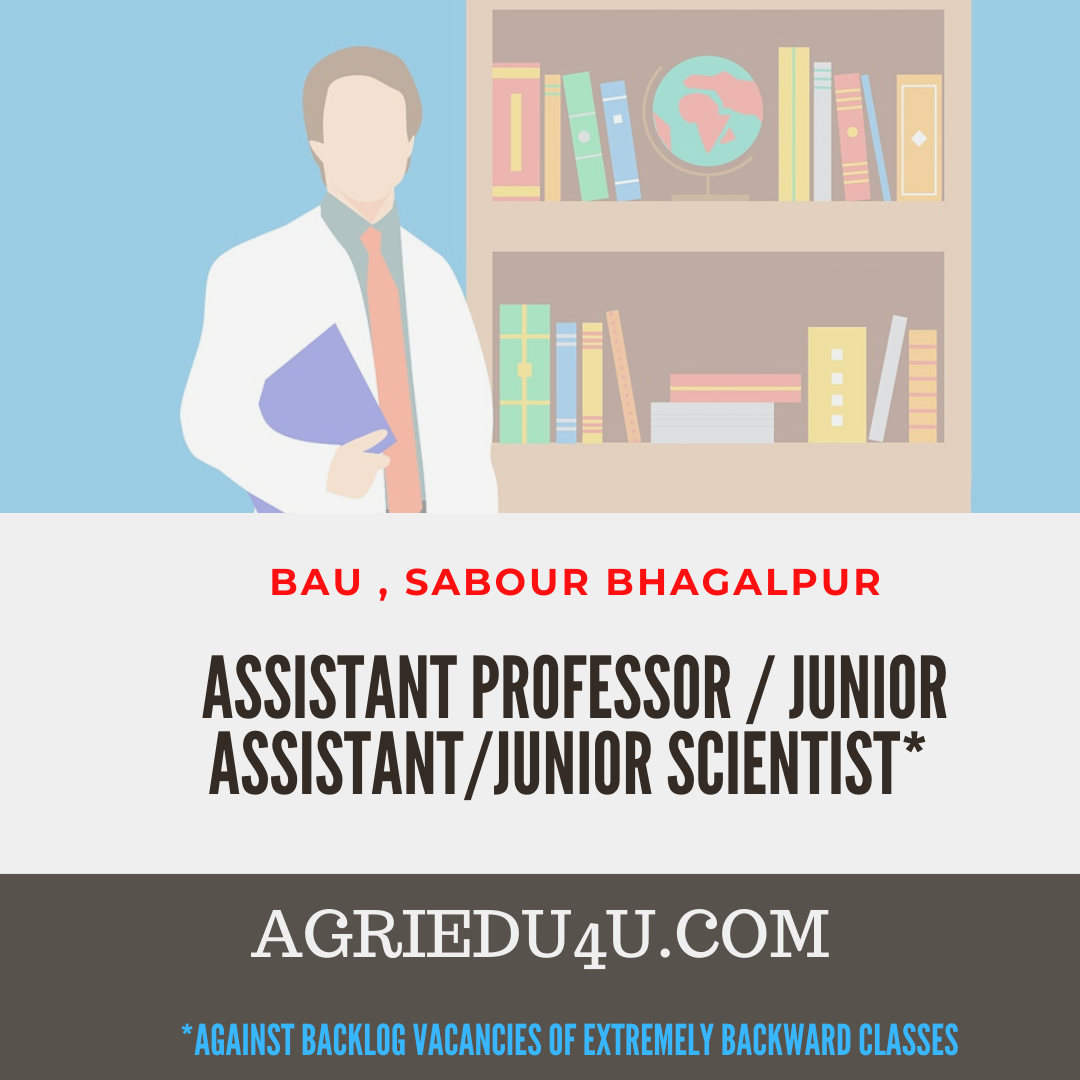 Assistant professor cum Junior assistant Junior scientist Bihar Agricultural University Sabour Bhagalpur